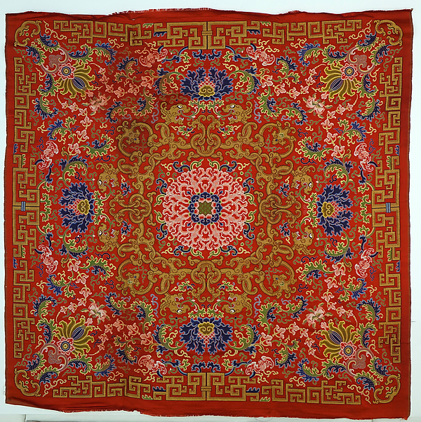 Furniture cover with dragons and flowers by an unrecorded maker, The Metropolitan Museum of Art